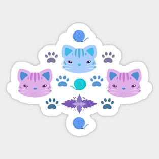 What's Cool with the Kitty Cats in Purple Sticker